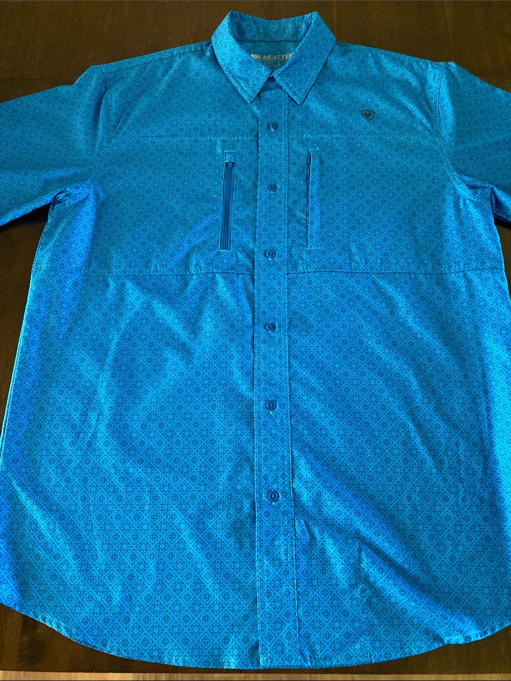 Ariat Vent Tek Men's Bright Blue Short-Sleeve Performance Button-Down